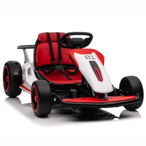 24V 2WD Ride On Race Car for Kids, Drift Kart Car W/ 10Ah Large Battery for Ages 6+
