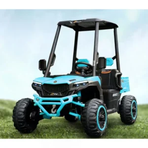 24V Kids Golf Cart, 4WD 2 Seater Ride On Car W/Sun Shade, Storage Trunk & Remote Control