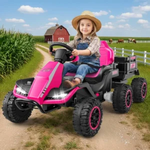 24V Ride On Toys for Big Kids with Detachable Trailer and Remote Control