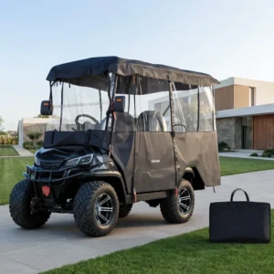 Golf Cart Cover, Visible Full-Enclosure 2+2/4 Passenger Golf Cart